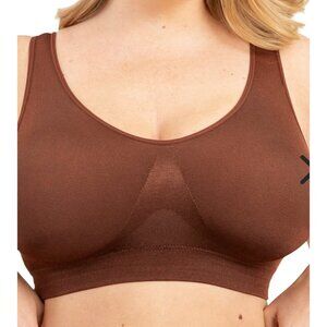 Truekind® Everyday Throw-on Wireless Bralette Chocolate Brown Sz LG 91401